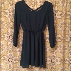 Dark green long sleeve dress